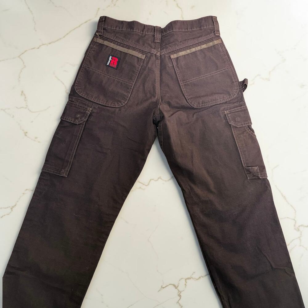 Wrangler Riggs Brown Carpenter Work Pants 30x30 | Utility Cargo Distressed - Picture 7 of 11